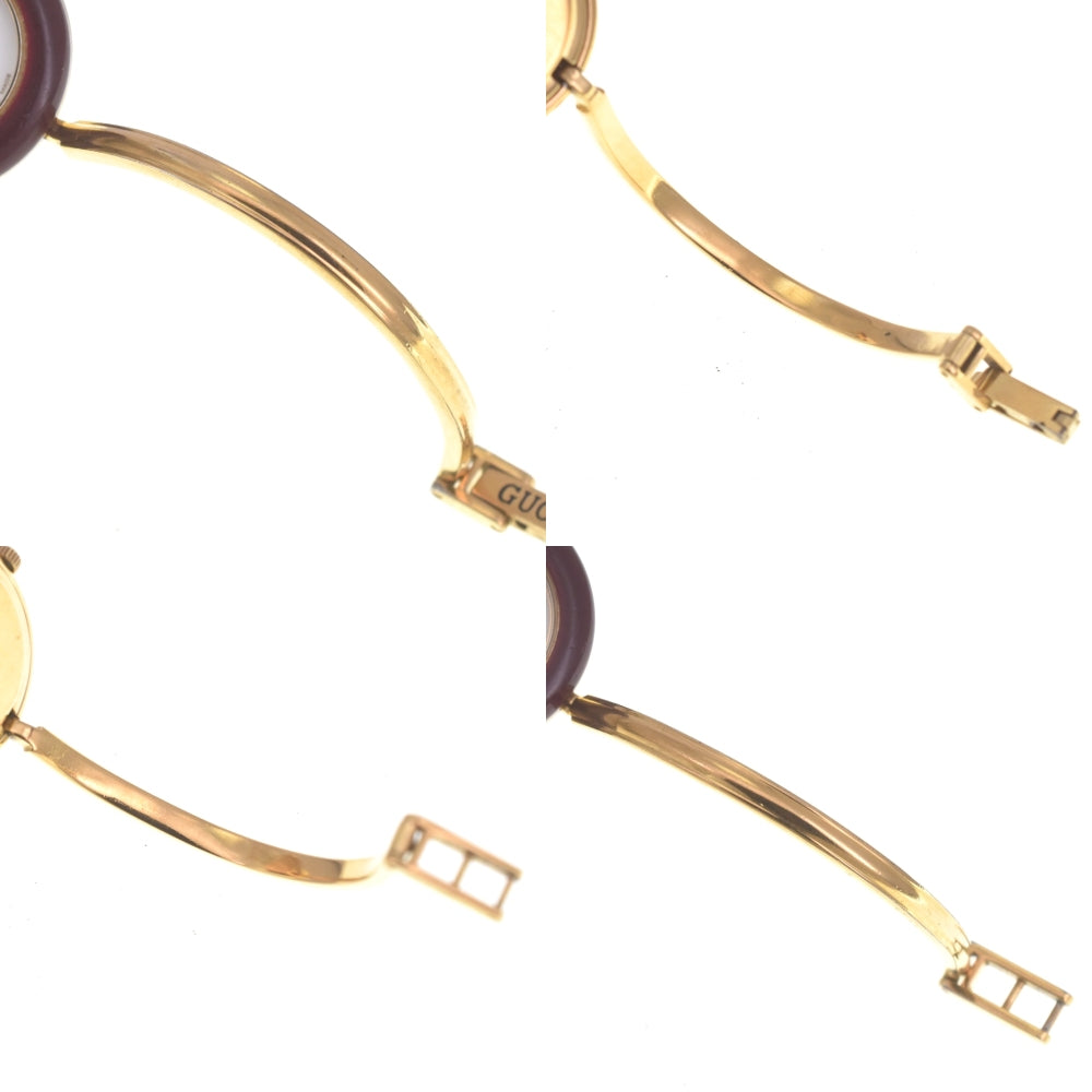 GUCCI Change bezel 11/12.2 Gold Plated white Dial Quartz Ladies
 Watch R#141520