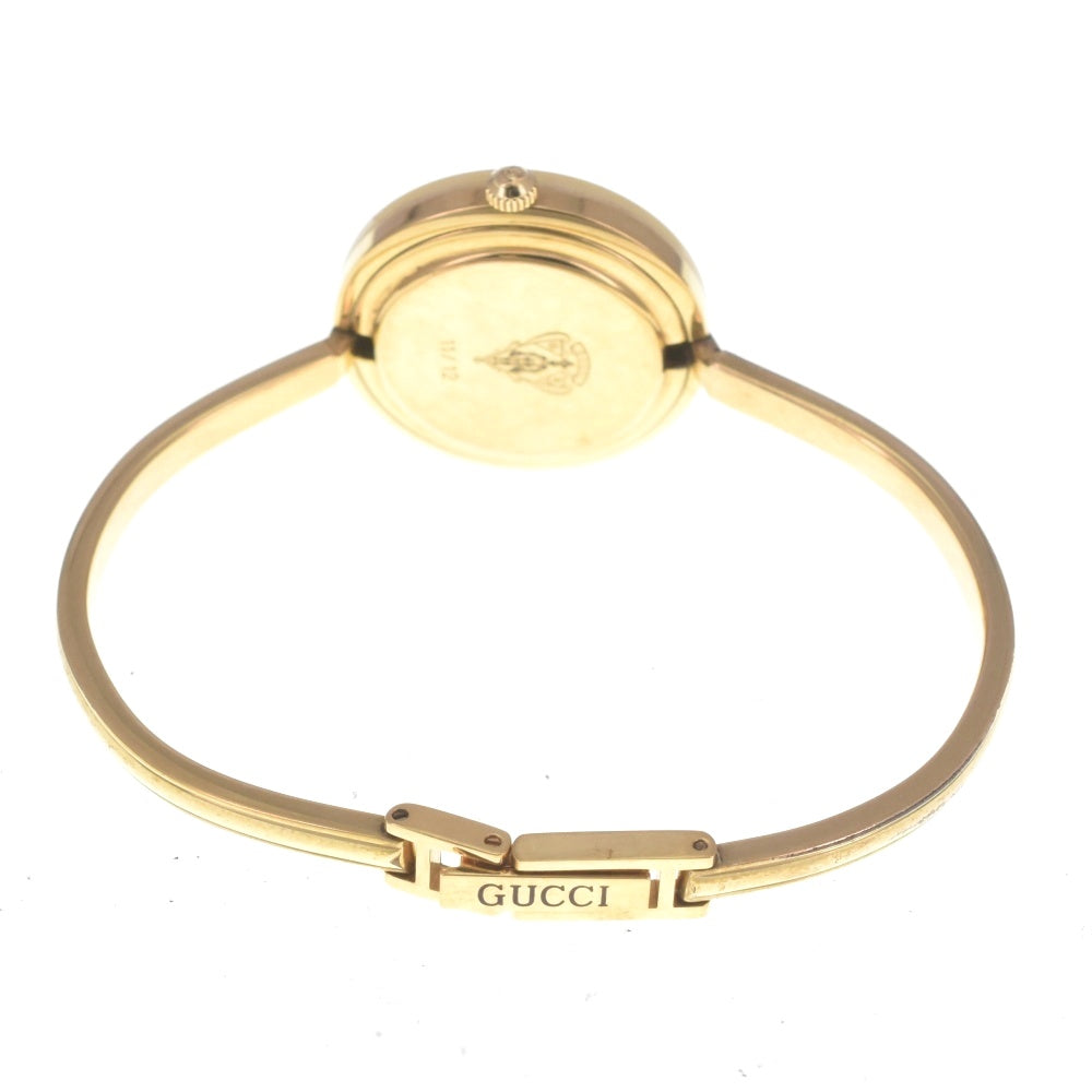GUCCI Change bezel 11/12 Gold Plated white Dial Quartz Ladies
 Watch R#141521