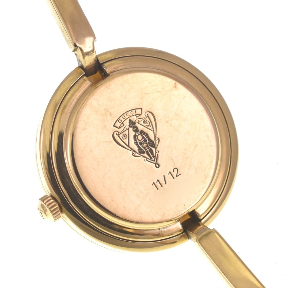 GUCCI Change bezel 11/12 Gold Plated white Dial Quartz Ladies
 Watch R#141521
