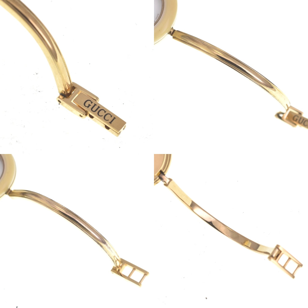 GUCCI Change bezel 11/12 Gold Plated white Dial Quartz Ladies
 Watch R#141521