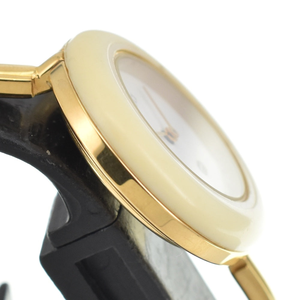 GUCCI Change bezel 11/12 Gold Plated white Dial Quartz Ladies
 Watch Q#141522