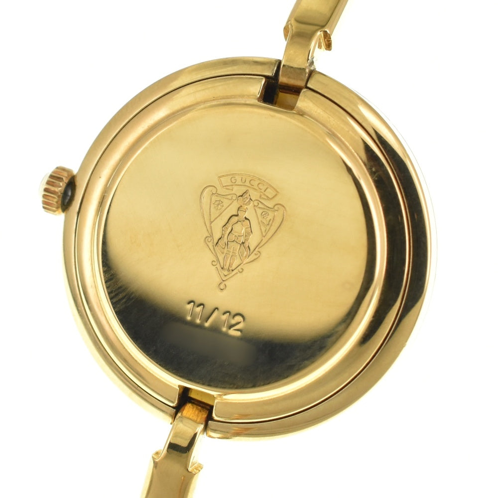 GUCCI Change bezel 11/12 Gold Plated white Dial Quartz Ladies
 Watch Q#141522