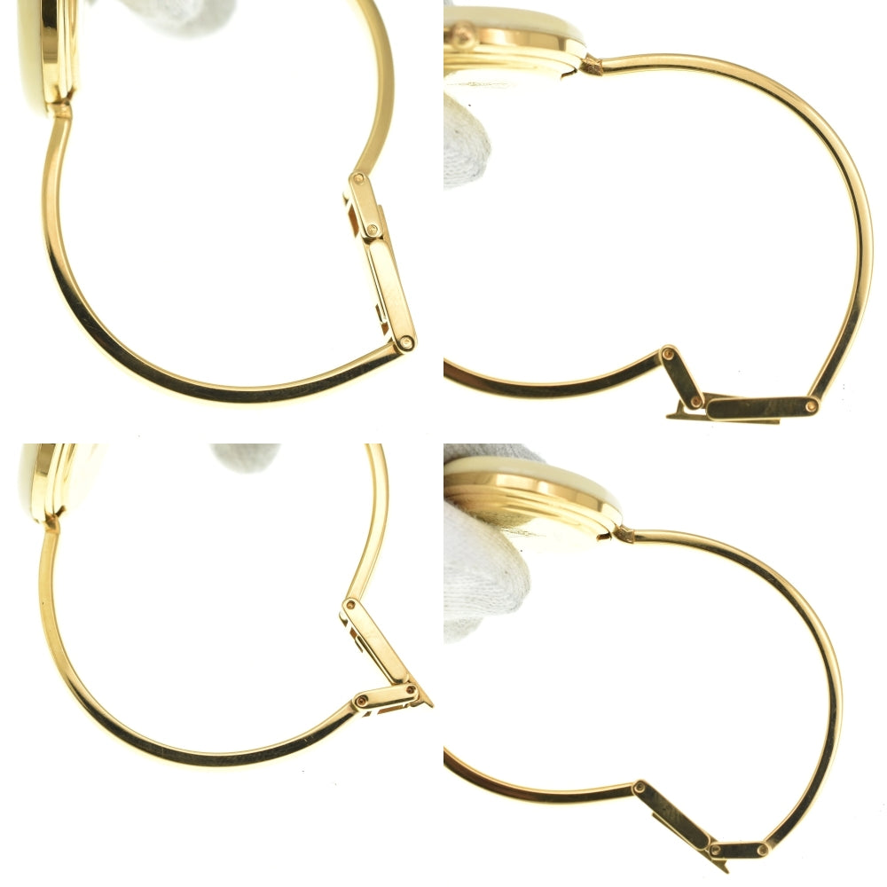 GUCCI Change bezel 11/12 Gold Plated white Dial Quartz Ladies
 Watch Q#141522