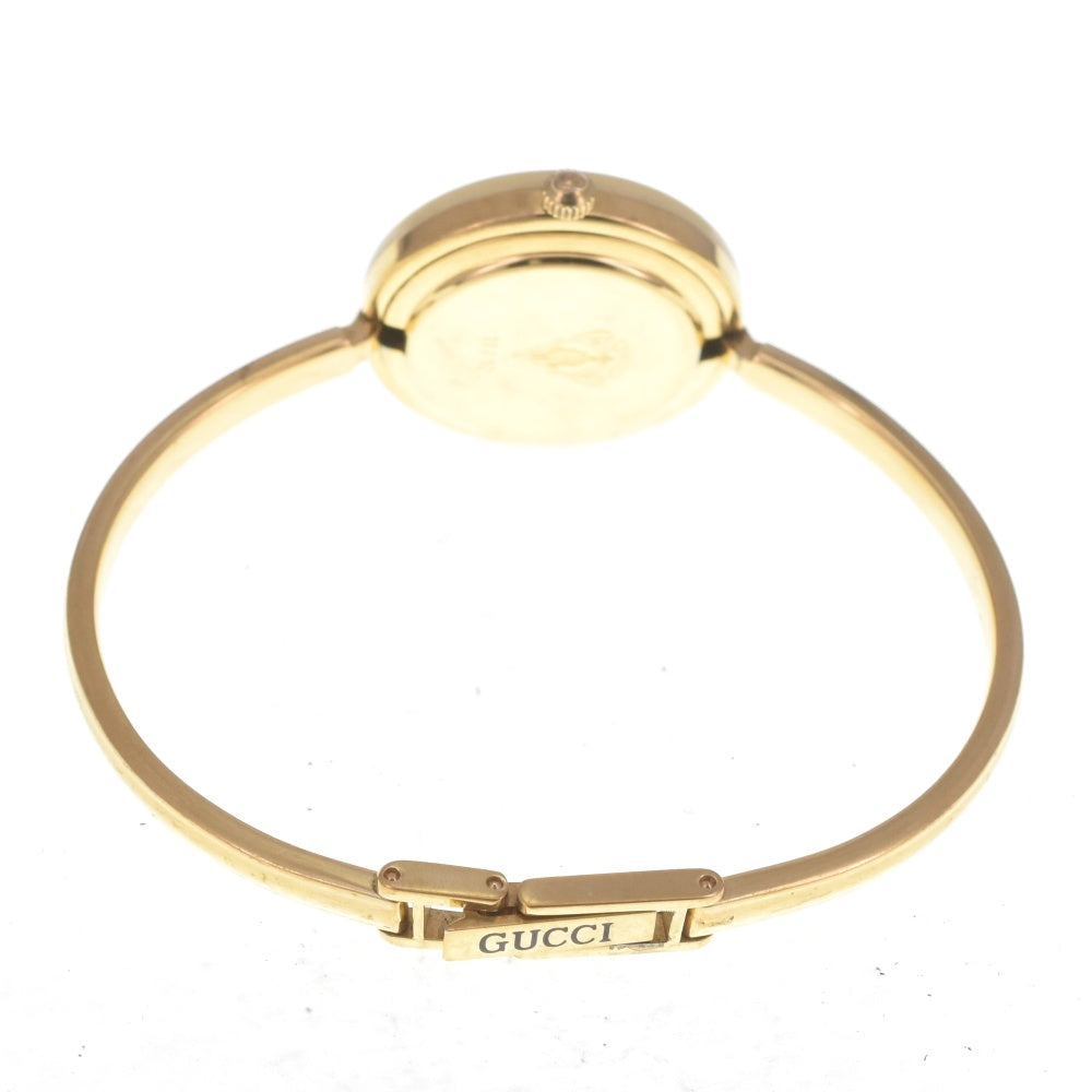 GUCCI Change bezel 11/12 Gold Plated white Dial Quartz Ladies
 Watch R#141523