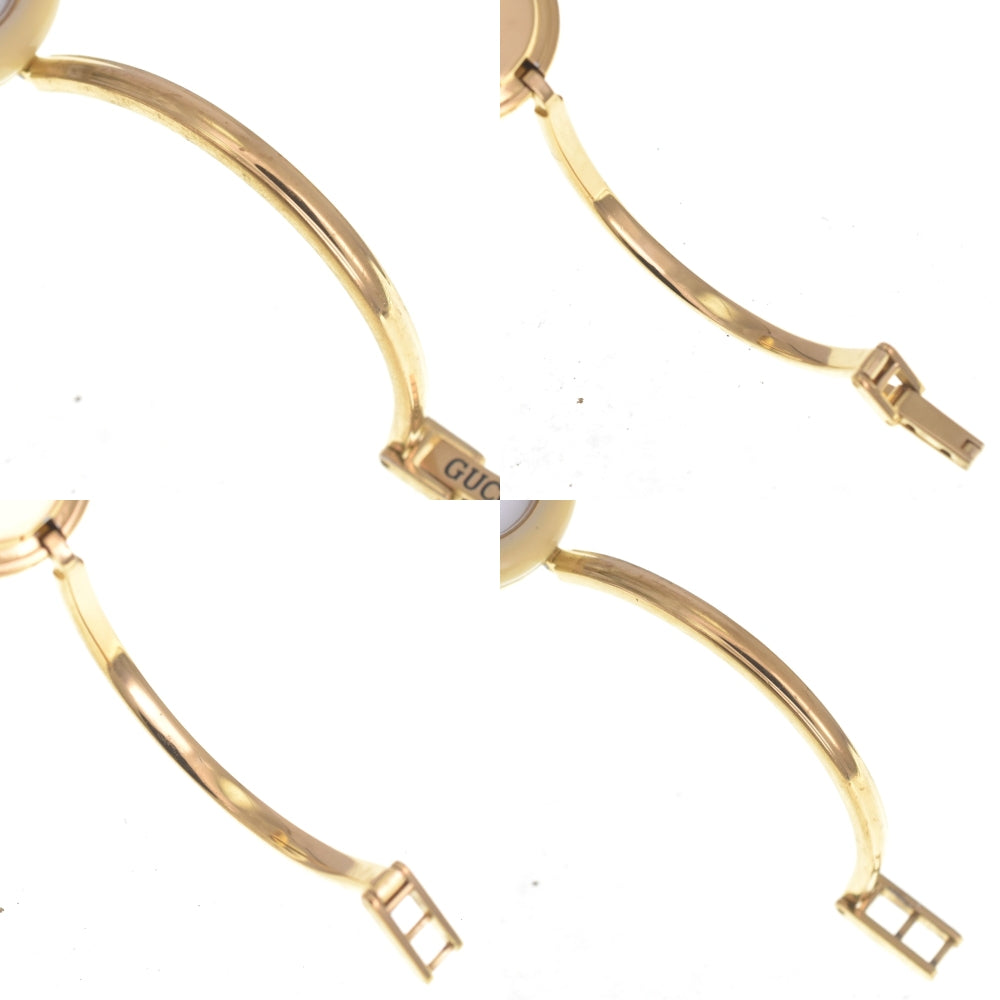 GUCCI Change bezel 11/12 Gold Plated white Dial Quartz Ladies
 Watch R#141523