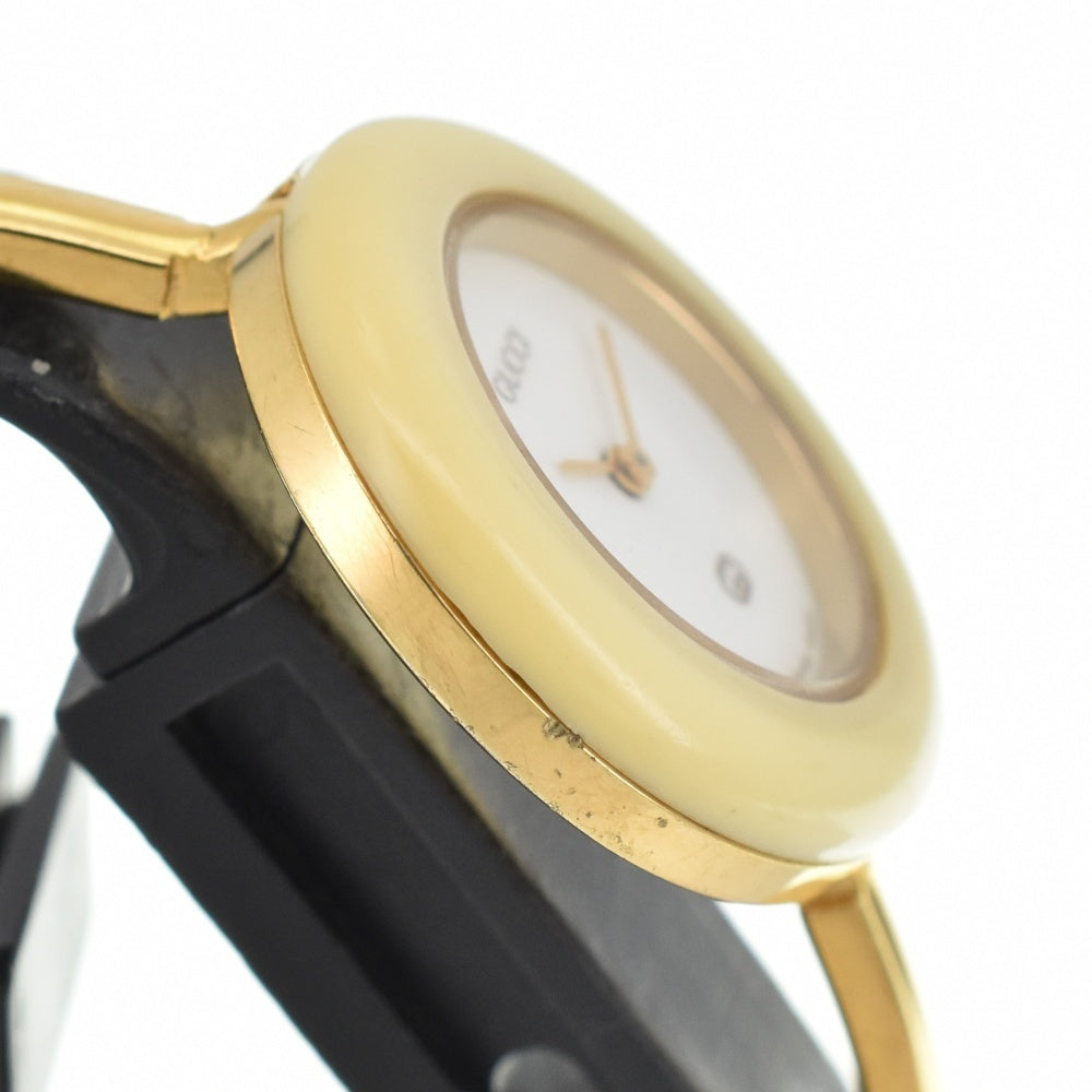 GUCCI Change bezel 11/12 Gold Plated white Dial Quartz Ladies
 Watch R#141524
