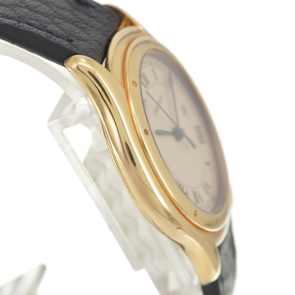 CARTIER PANTHERE Cougar Figaro LM 887904 Date K18YG Leather Ivory Dial Quartz Unisex
 Watch R#141540