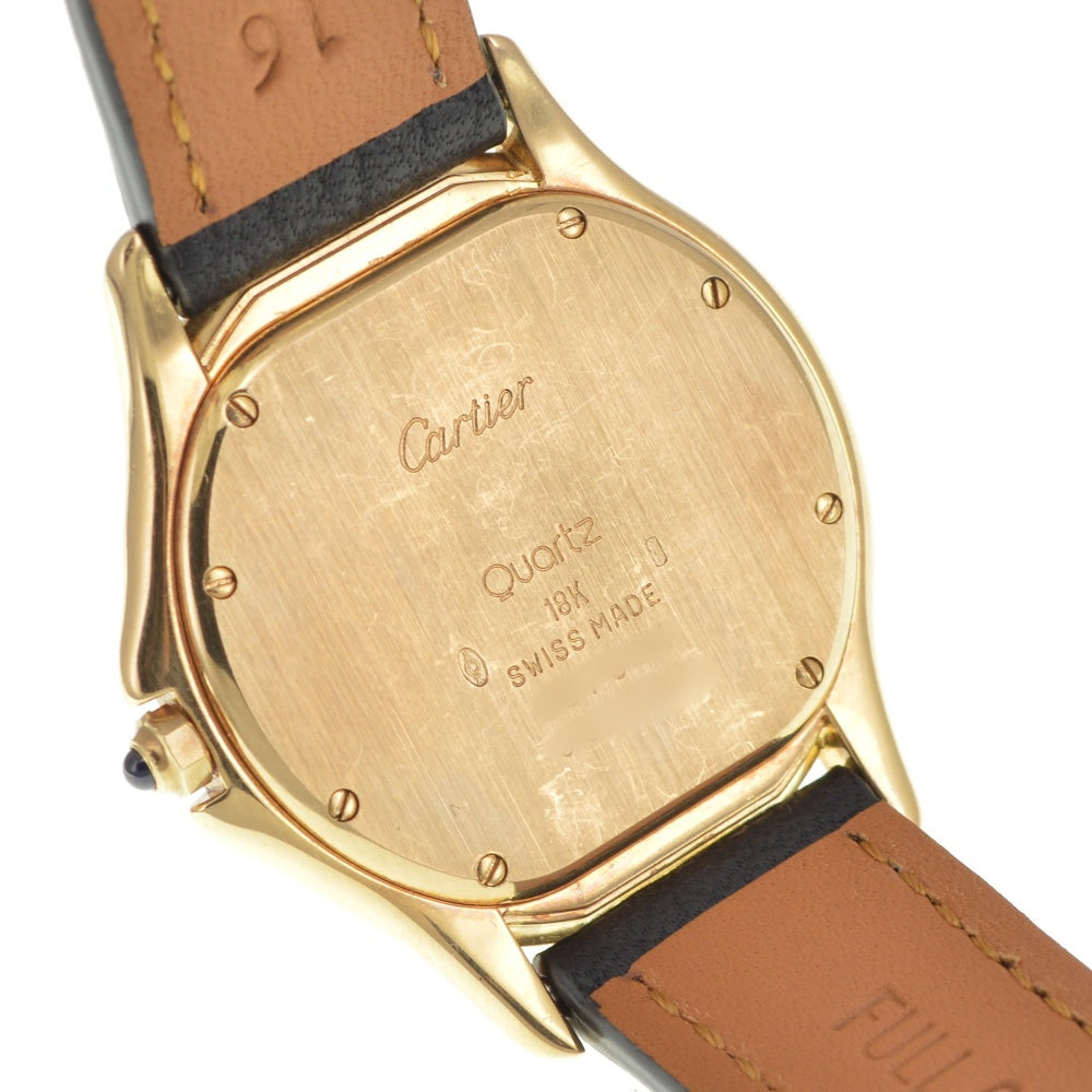 CARTIER PANTHERE Cougar Figaro LM 887904 Date K18YG Leather Ivory Dial Quartz Unisex
 Watch R#141540