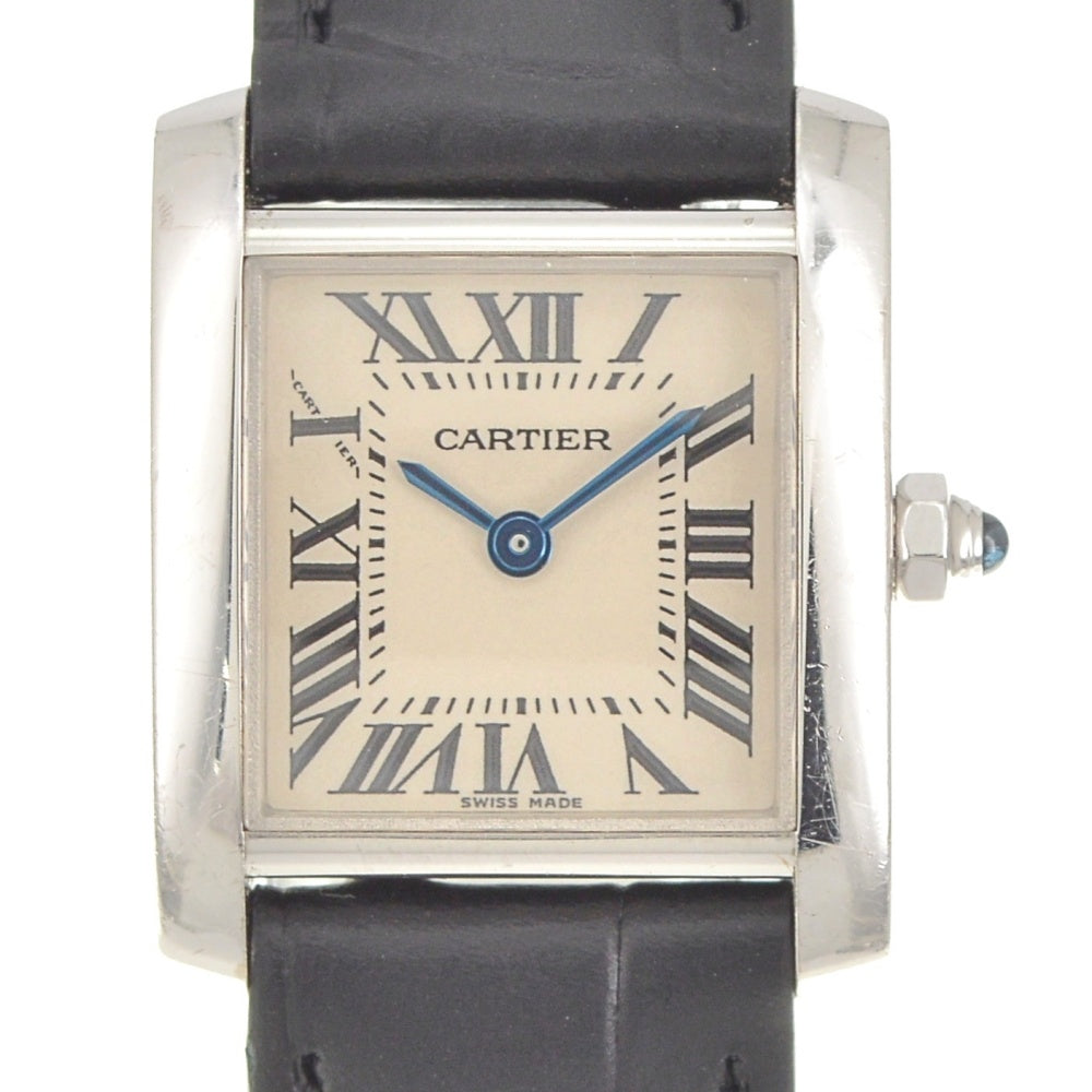 CARTIER Tank Francaise SM W50012S3 K18WG Silver Dial Quartz Ladies
 Watch R#141550