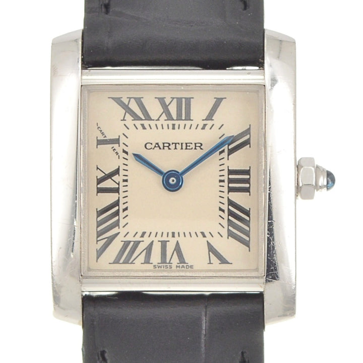 CARTIER Tank Francaise SM W50012S3 K18WG Silver Dial Quartz Ladies
 Watch R#141550