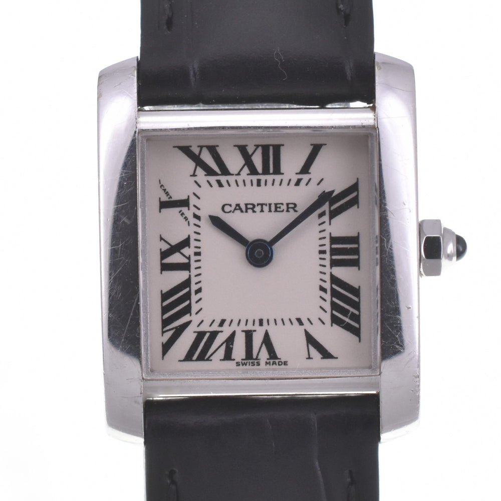 CARTIER Tank Francaise SM W50012S3 K18WG Silver Dial Quartz Ladies
 Watch R#141551