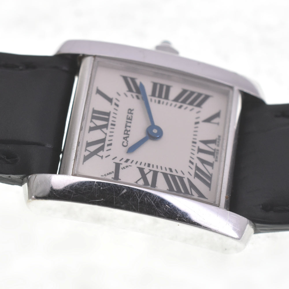 CARTIER Tank Francaise SM W50012S3 K18WG Silver Dial Quartz Ladies
 Watch R#141551