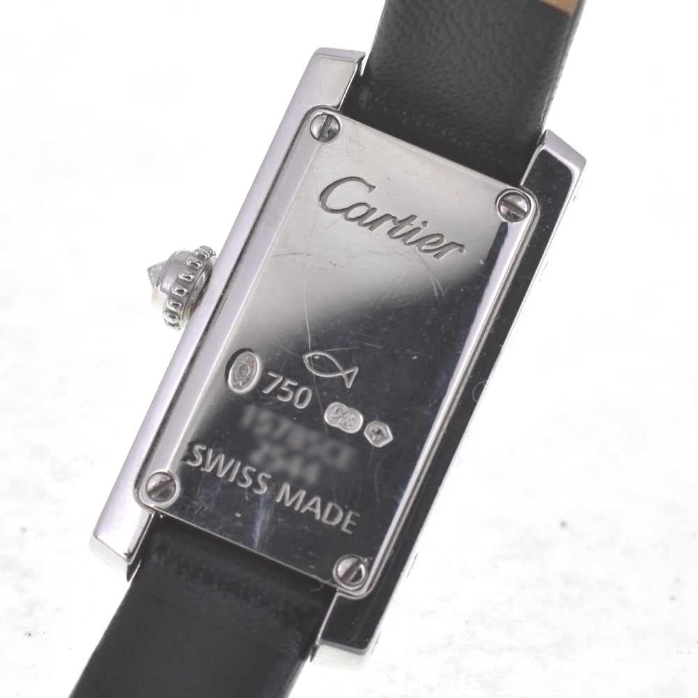 CARTIER Tank Allongee WJ2003W3 Lug Diamond Bezel Silver Dial Quartz Ladies
 Watch R#141552