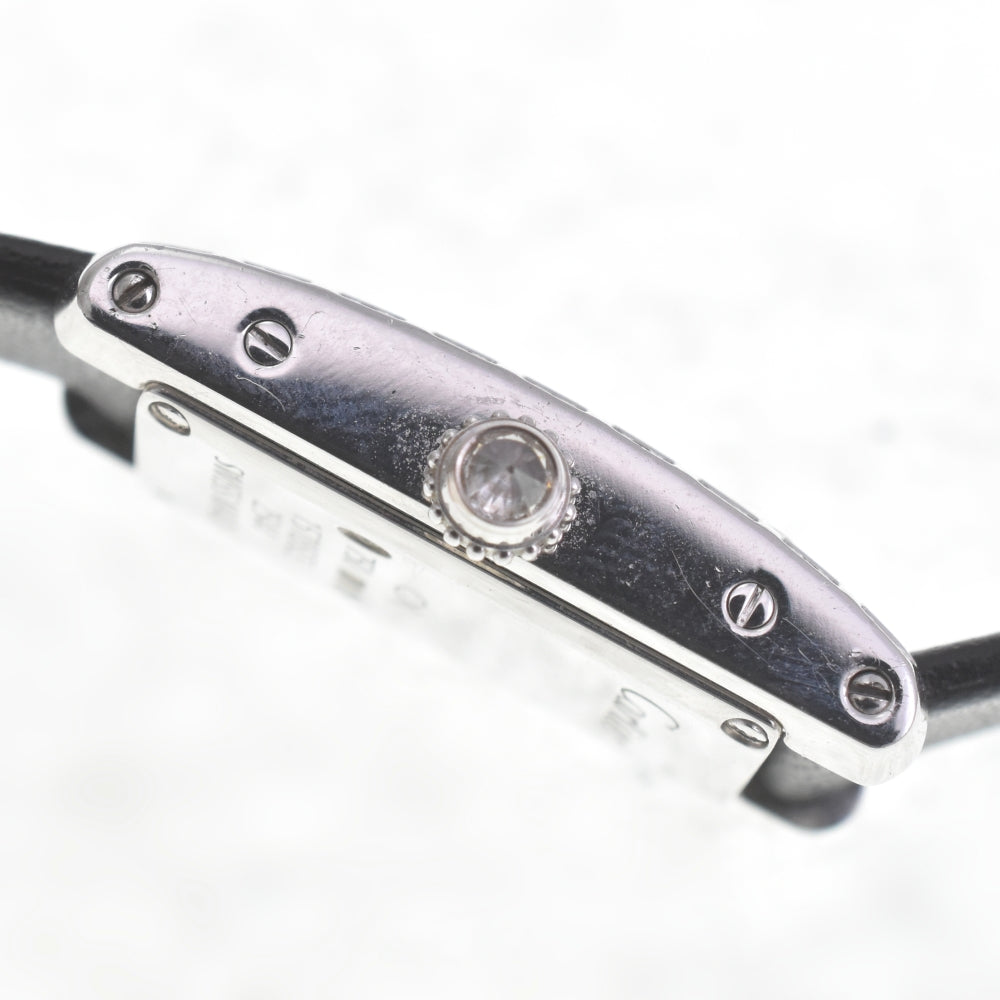 CARTIER Tank Allongee WJ2003W3 Lug Diamond Bezel Silver Dial Quartz Ladies
 Watch R#141552