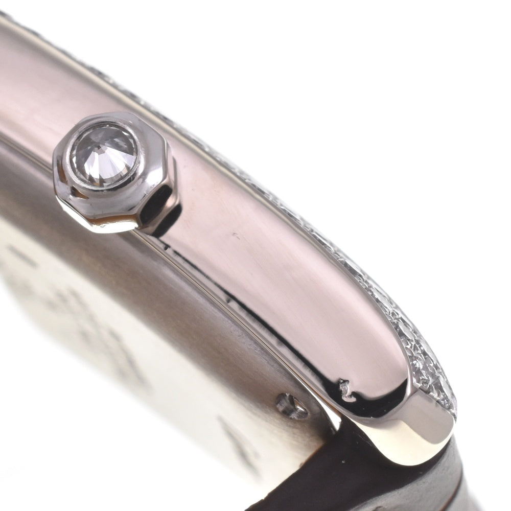 CARTIER Tank francaise LM WE1003S3 Date K18WG/74p Diamond/Leather Silver Dial Automatic Men's
 Watch G#141554