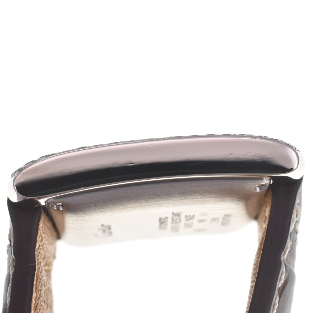 CARTIER Tank francaise LM WE1003S3 Date K18WG/74p Diamond/Leather Silver Dial Automatic Men's
 Watch G#141554