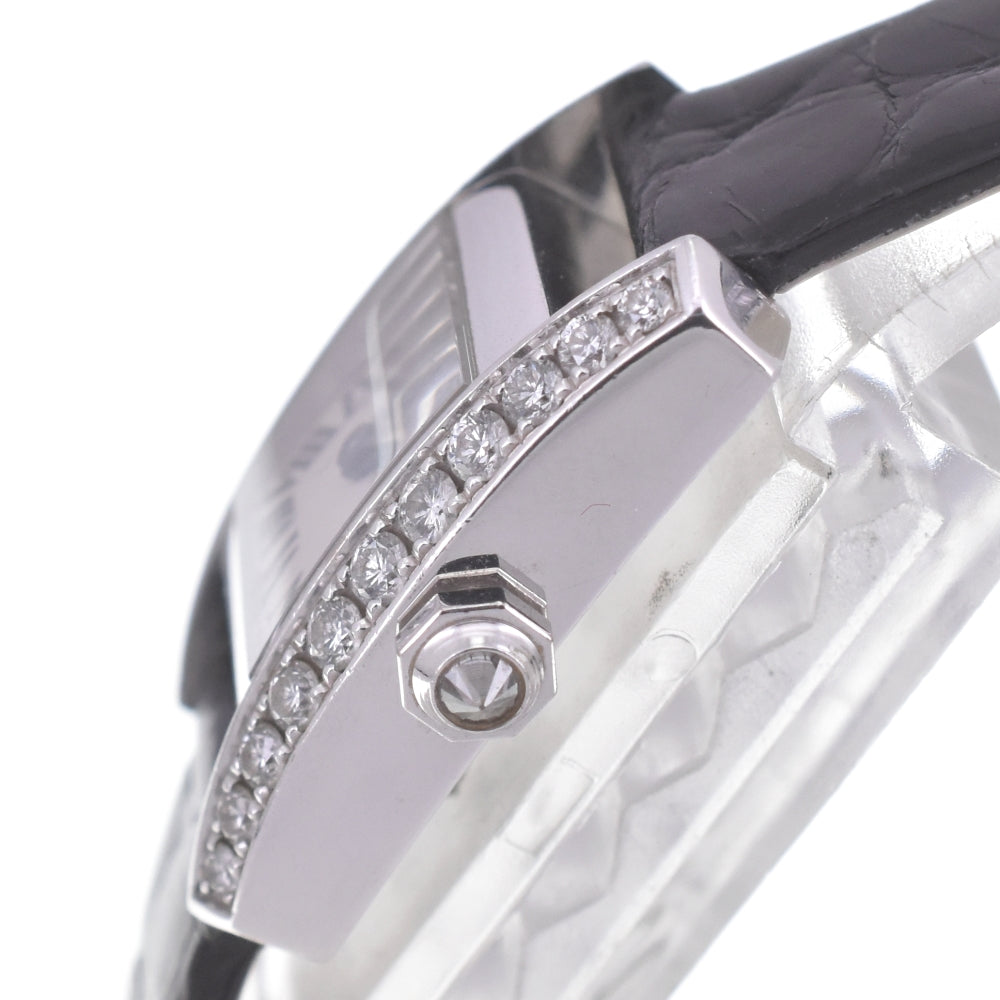 CARTIER Tankissim SM WE70069H K18WG / leather Silver Dial Quartz Ladies
 Watch R#141556