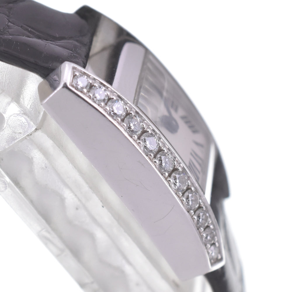 CARTIER Tankissim SM WE70069H K18WG / leather Silver Dial Quartz Ladies
 Watch R#141556