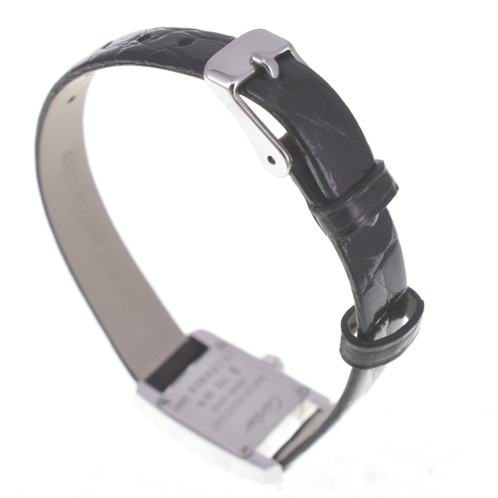 CARTIER Tankissim SM WE70069H K18WG / leather Silver Dial Quartz Ladies
 Watch R#141556