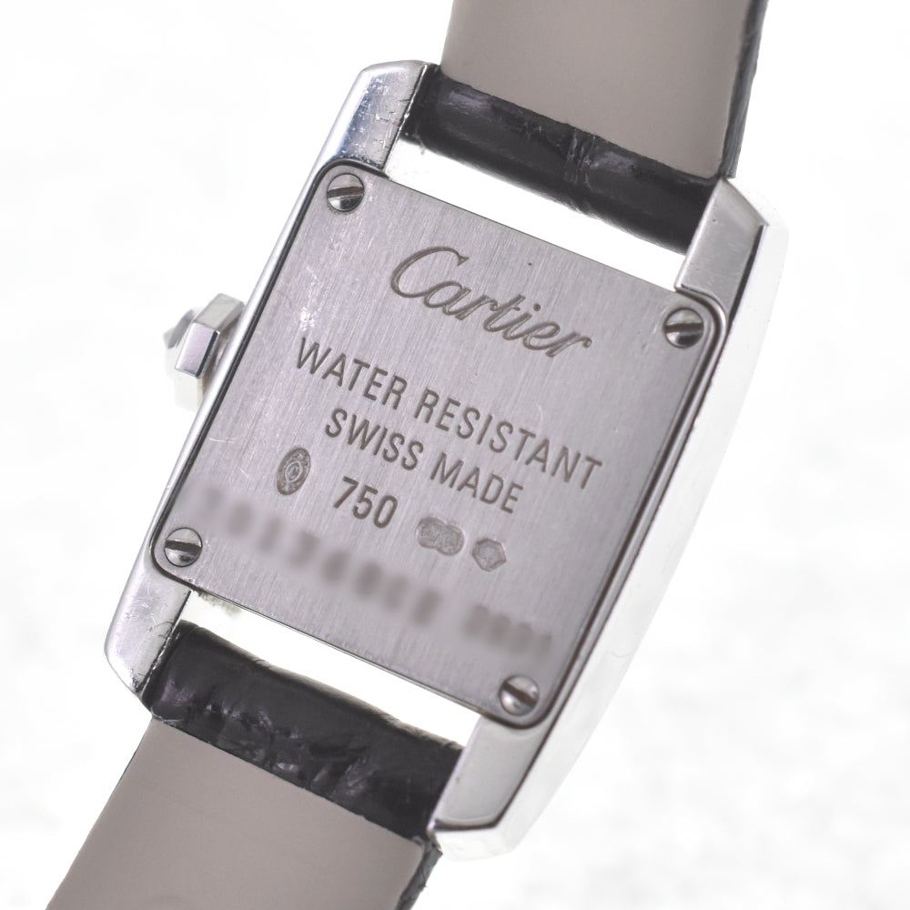CARTIER Tankissim SM WE70069H K18WG / leather Silver Dial Quartz Ladies
 Watch R#141556