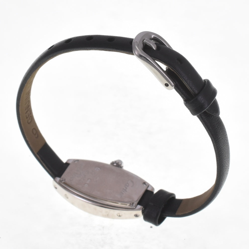 CARTIER Cartier Mini Tonneau Lanier 2545 K18WG / leather Silver Dial Quartz Ladies
 Watch D#141560