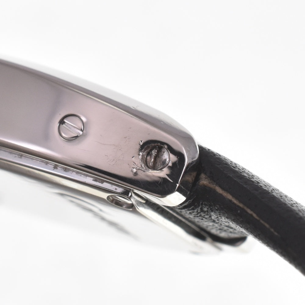 CARTIER Cartier Mini Tonneau Lanier 2545 K18WG / leather Silver Dial Quartz Ladies
 Watch D#141560