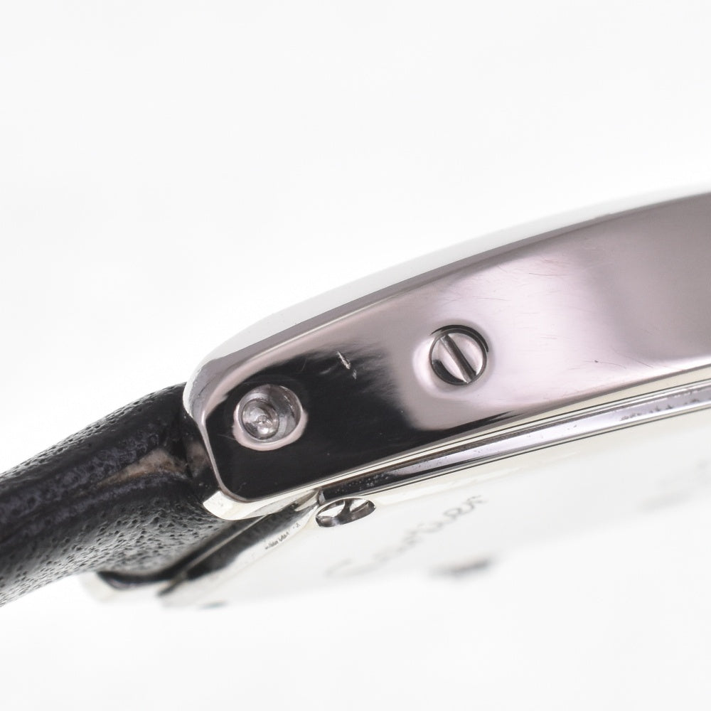 CARTIER Cartier Mini Tonneau Lanier 2545 K18WG / leather Silver Dial Quartz Ladies
 Watch D#141560