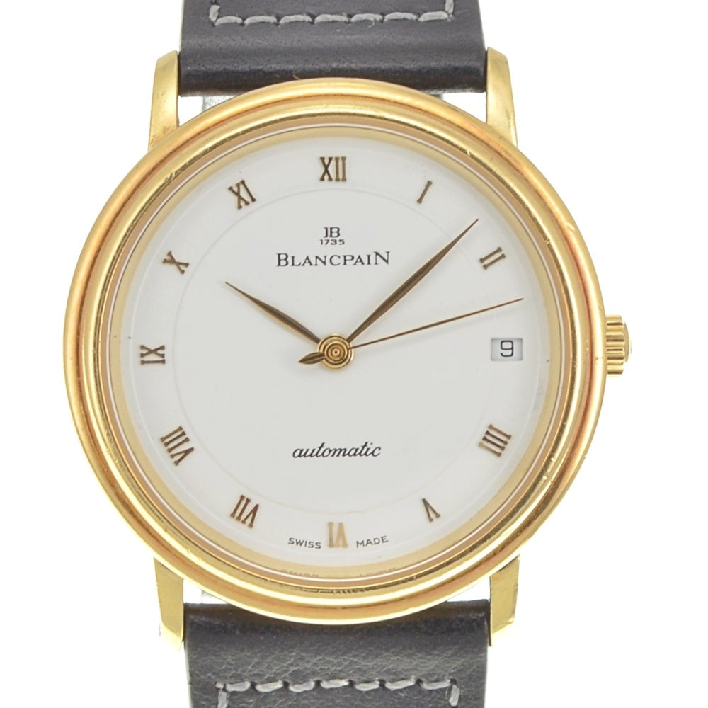 Blancpain Villeret Extra Slim Date 1151-1418 K18YG leather white Dial Automatic Men's
 Watch R#141563