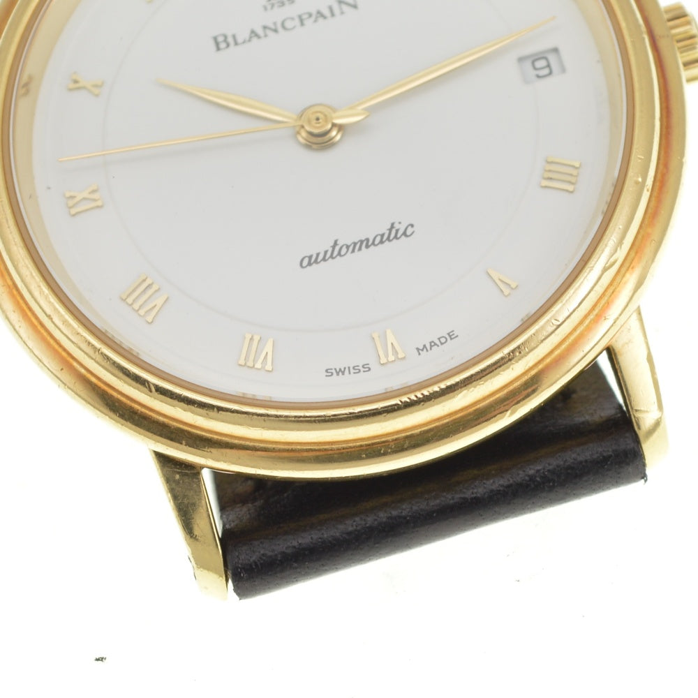 Blancpain Villeret Extra Slim Date 1151-1418 K18YG leather white Dial Automatic Men's
 Watch R#141563