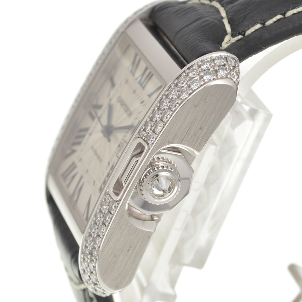 CARTIER Tank Anglaise LM WT100009 Date Diamond Bezel Silver Dial Automatic Men's
 Watch R#141564