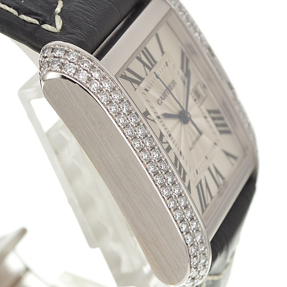 CARTIER Tank Anglaise LM WT100009 Date Diamond Bezel Silver Dial Automatic Men's
 Watch R#141564