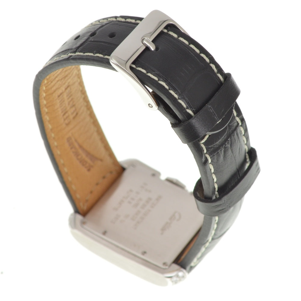 CARTIER Tank Anglaise LM WT100009 Date Diamond Bezel Silver Dial Automatic Men's
 Watch □#141564