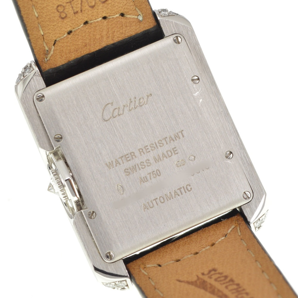 CARTIER Tank Anglaise LM WT100009 Date Diamond Bezel Silver Dial Automatic Men's
 Watch R#141564