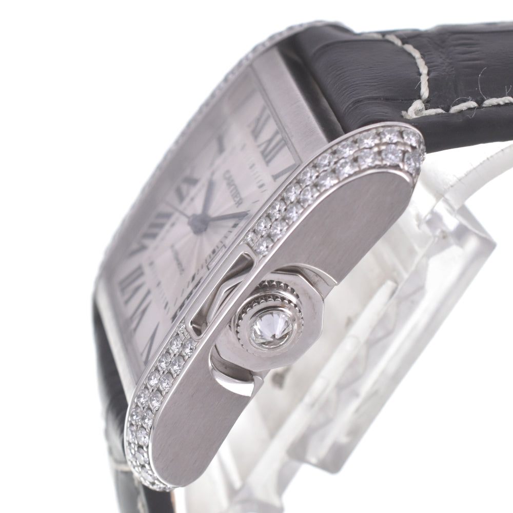 CARTIER Tank Anglaise LM WT100009 Diamond Bezel Silver Dial Automatic Men's
 Watch R#141565