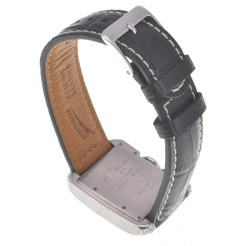 CARTIER Tank Anglaise LM WT100009 Diamond Bezel Silver Dial Automatic Men's
 Watch R#141565