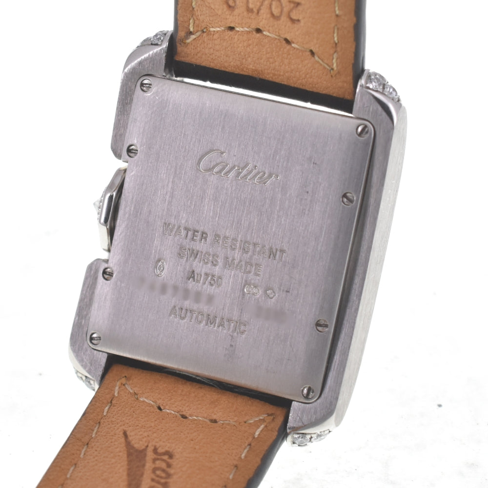 CARTIER Tank Anglaise LM WT100009 Diamond Bezel Silver Dial Automatic Men's
 Watch R#141565