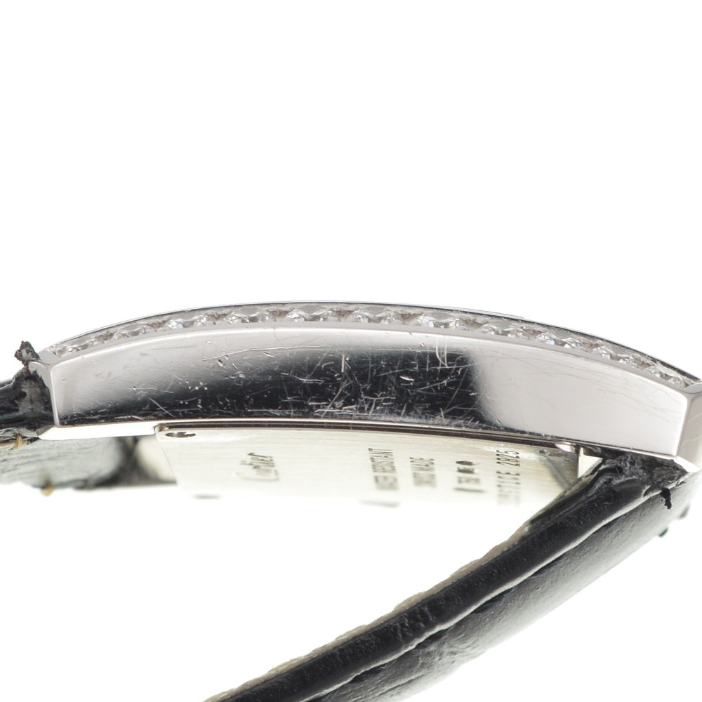 CARTIER Tankissim MM 2825 Diamond bezel K18WG/Leather Silver Dial Quartz Ladies
 Watch R#141567