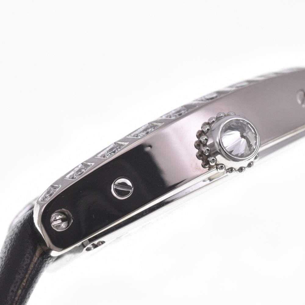 CARTIER Cartier Mini Tonneau Lanier WJ200438 Diamond K18WG/Leather Silver Dial Quartz Ladies
 Watch D#141571