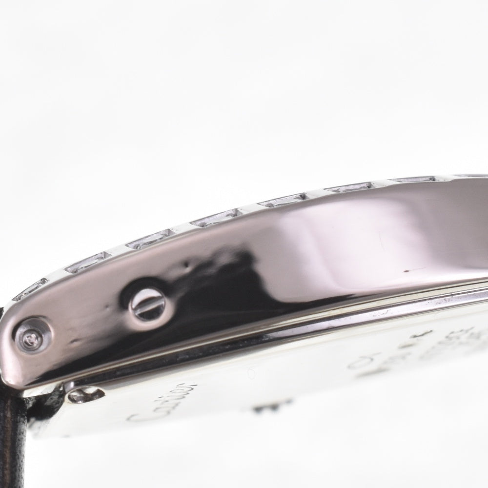 CARTIER Cartier Mini Tonneau Lanier WJ200438 Diamond K18WG/Leather Silver Dial Quartz Ladies
 Watch D#141571