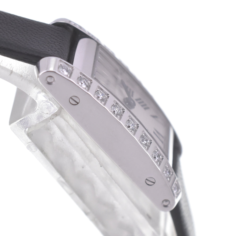 CARTIER Raniere Tank Alonge WJ2003W3 Diamond Bezel Silver Dial Quartz Ladies
 Watch R#141573