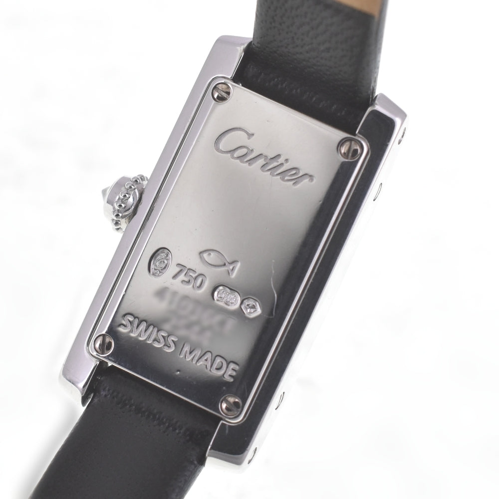 CARTIER Raniere Tank Alonge WJ2003W3 Diamond Bezel Silver Dial Quartz Ladies
 Watch R#141573