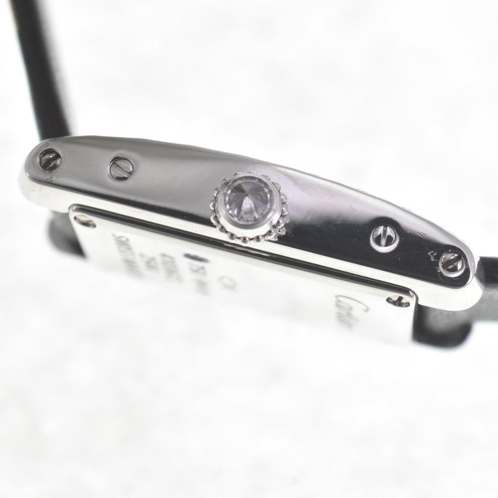 CARTIER Raniere Tank Alonge WJ2003W3 Diamond Bezel Silver Dial Quartz Ladies
 Watch R#141573