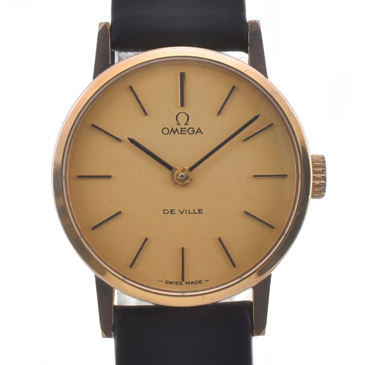 OMEGA De Ville vintage Cal.625 Gold Plated / Leather gold Dial Hand Winding Ladies
 Watch D#141585