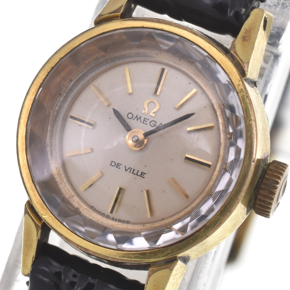 OMEGA De Ville 511.166 vintage Cut Glass Cal.485 Silver Dial Hand Winding Ladies
 Watch E#141587