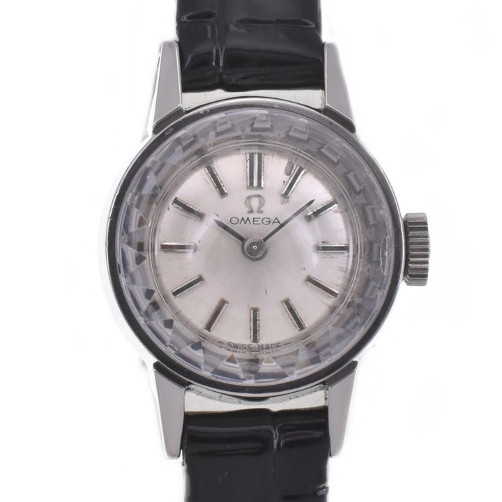 OMEGA 511.166 vintage Cut glass cal.484 Silver Dial Hand Winding Ladies
 Watch D#141589