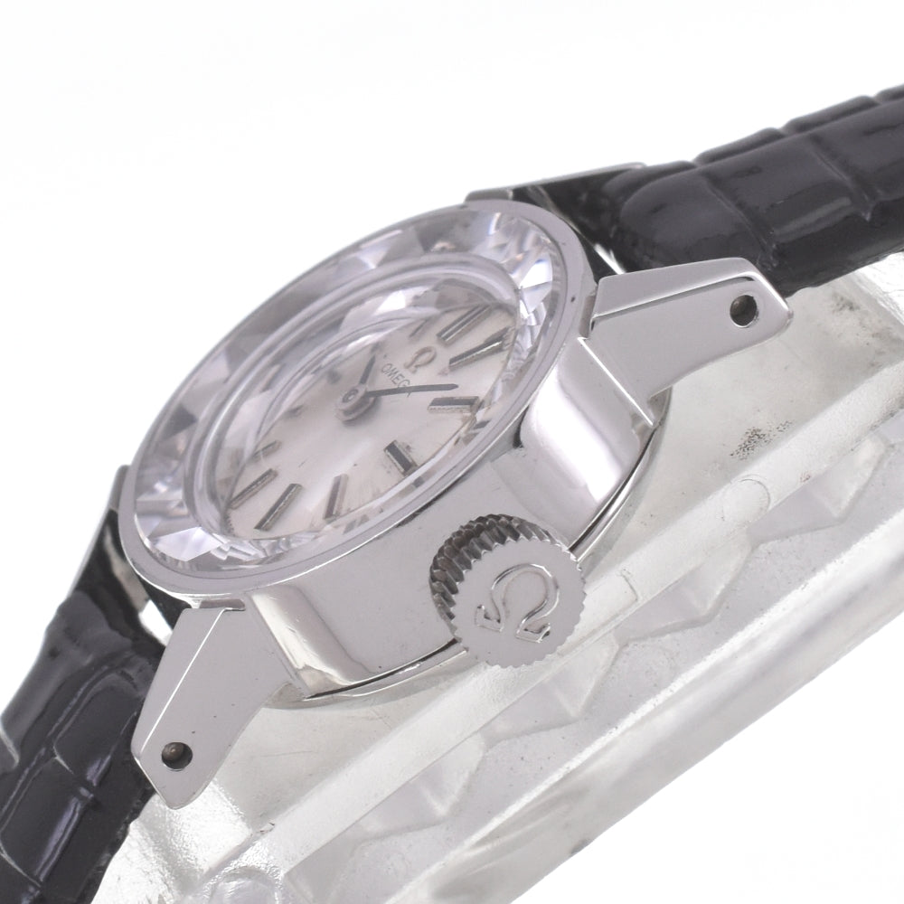 OMEGA 511.166 vintage Cut glass cal.484 Silver Dial Hand Winding Ladies
 Watch D#141589