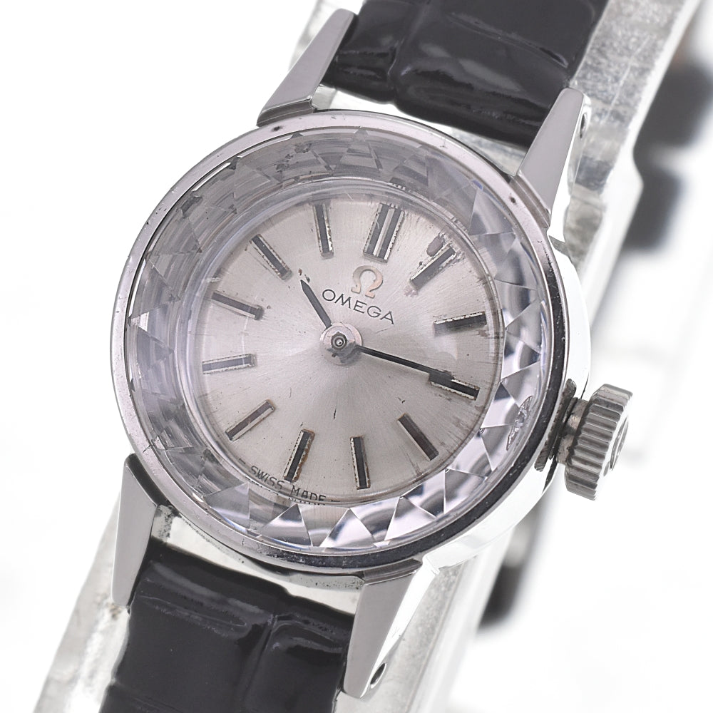 OMEGA 511.166 vintage Cut glass cal.484 Silver Dial Hand Winding Ladies
 Watch D#141589
