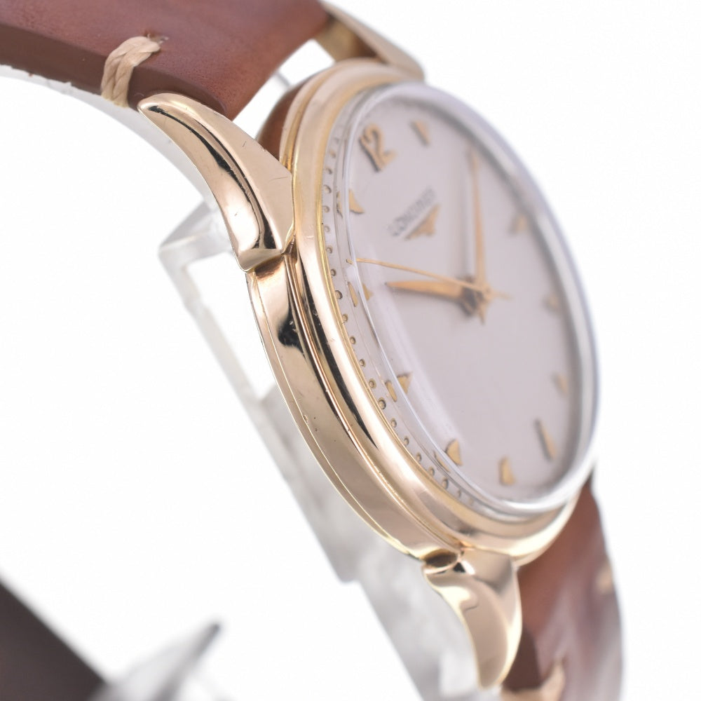 LONGINES K14YG / leather Silver Dial Hand Winding Men's
 Watch A#141610