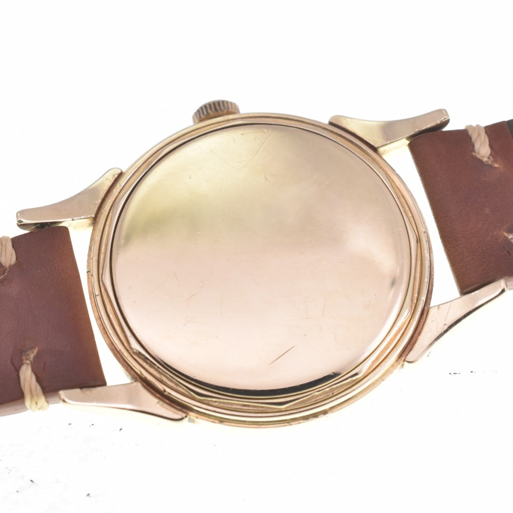 LONGINES K14YG / leather Silver Dial Hand Winding Men's
 Watch □#141610