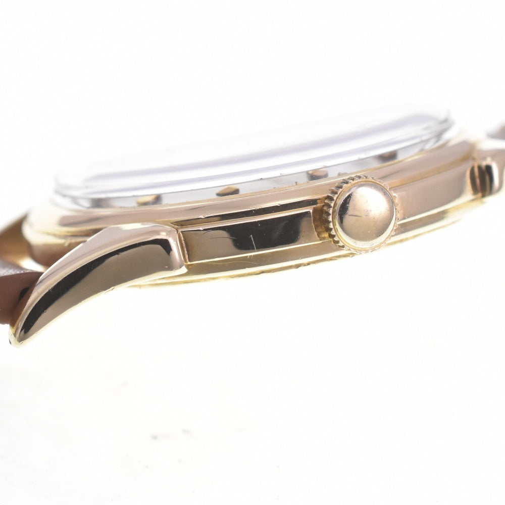 LONGINES K14YG / leather Silver Dial Hand Winding Men's
 Watch □#141610